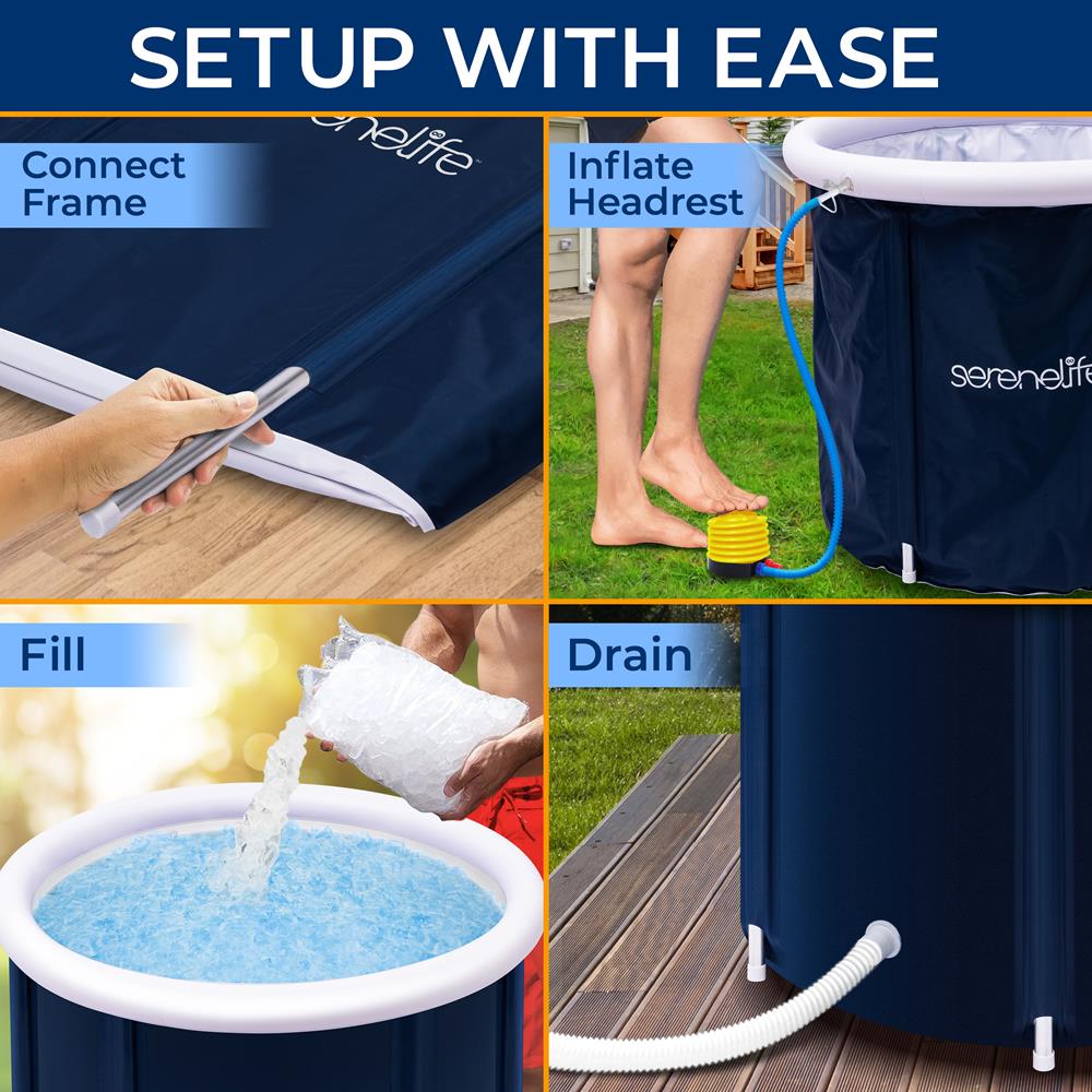 Inflatable Cold Plunge Tub - Muscle Recovery, Insulated PVC, 78 Gallons