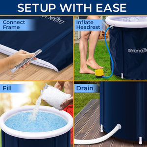 Inflatable Cold Plunge Tub - Muscle Recovery, Insulated PVC, 78 Gallons