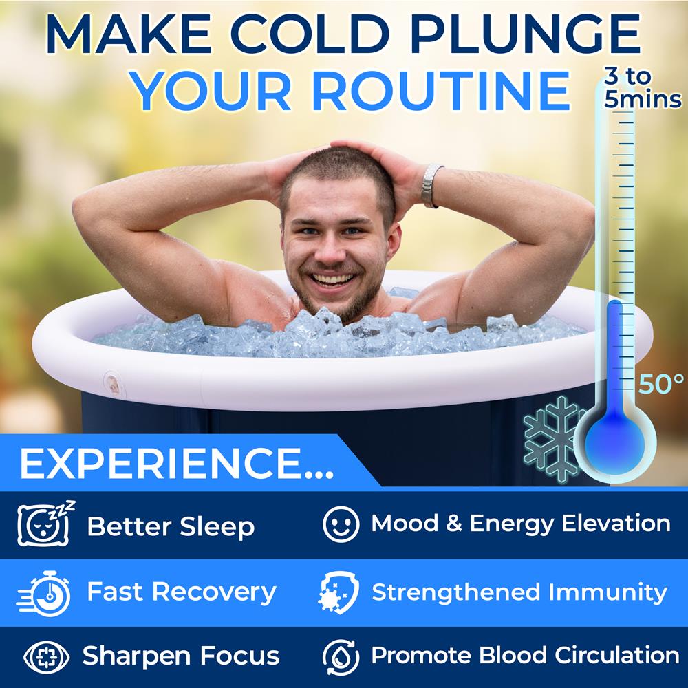 Inflatable Cold Plunge Tub - Muscle Recovery, Insulated PVC, 78 Gallons