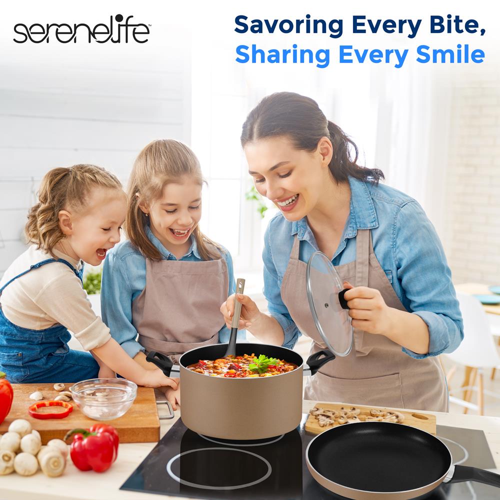 11-Piece Non-Stick Cookware Set, Even Heat, Gold