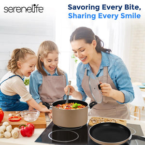 11-Piece Non-Stick Cookware Set, Even Heat, Gold