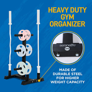 Weight Plate Rack With Barbell Holders, 800-Pound Capacity