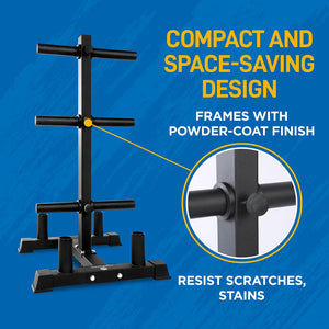 Weight Plate Rack With Barbell Holders, 800-Pound Capacity