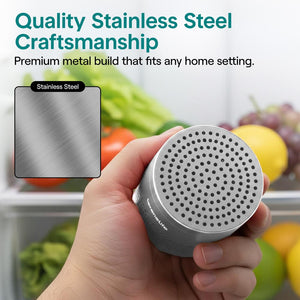 Serenelife Round Refrigerator Deodorizer, Lasts Up To 10 Years, More Effective Than Baking Soda - With Natural Bamboo Air Purifying Technology (Gray)