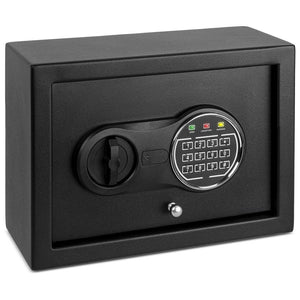 Steel Security Safe Lock Box With Electronic Keypad To Secure Valuables (Black)