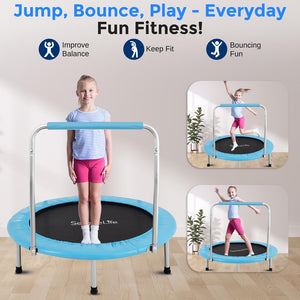 Toddler Trampoline, Safe Jump, Spring-less Design, Blue