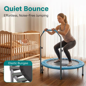 40" Foldable Trampoline, Weight Loss, Adjustable Handle, Sky Blue