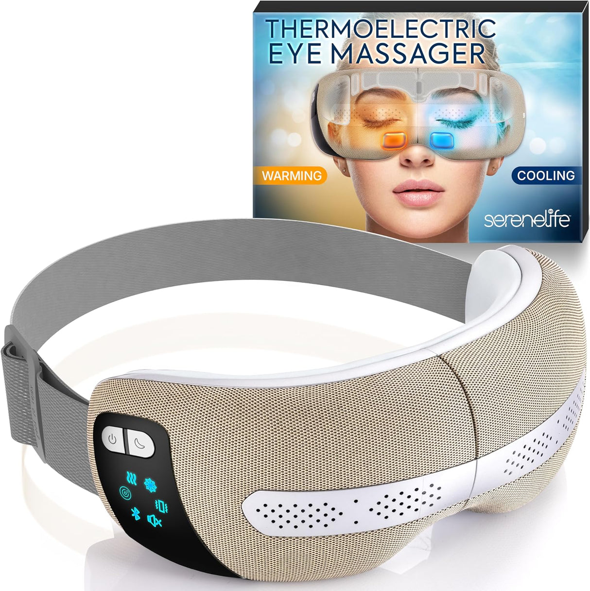 Smart Eye Massager, Relieves Strain, Heat Therapy, Bluetooth Music