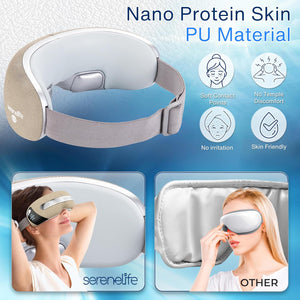 Smart Eye Massager, Relieves Strain, Heat Therapy, Bluetooth Music