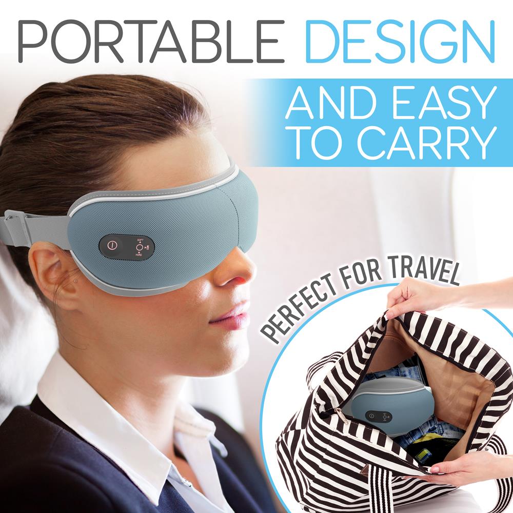 Electric Smart Eye Massager - Temple & Eye Mask Visor Massage System With Heat Therapy