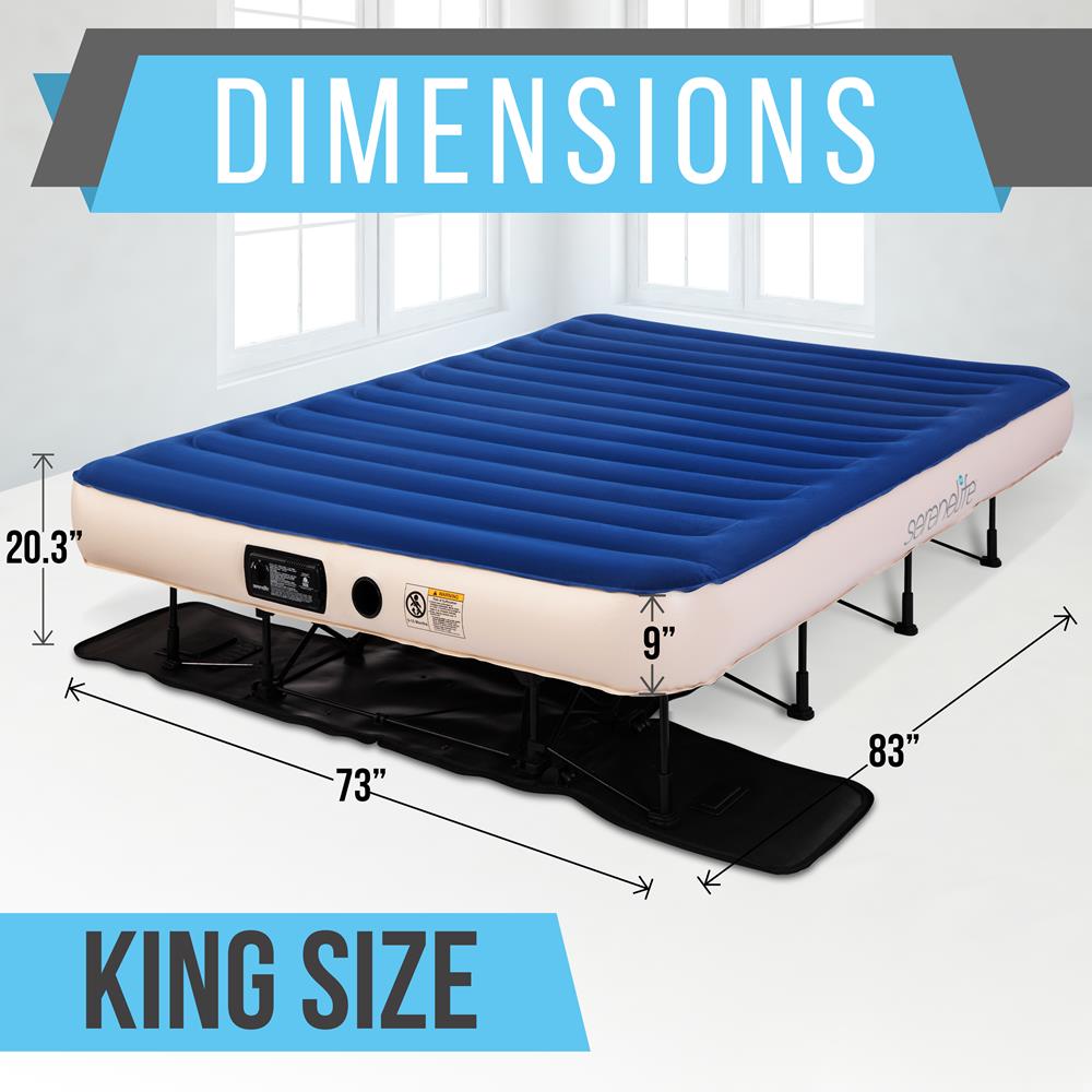 Premium Raised Airbed With Frame And Built-In Power Inflating Pump (King)