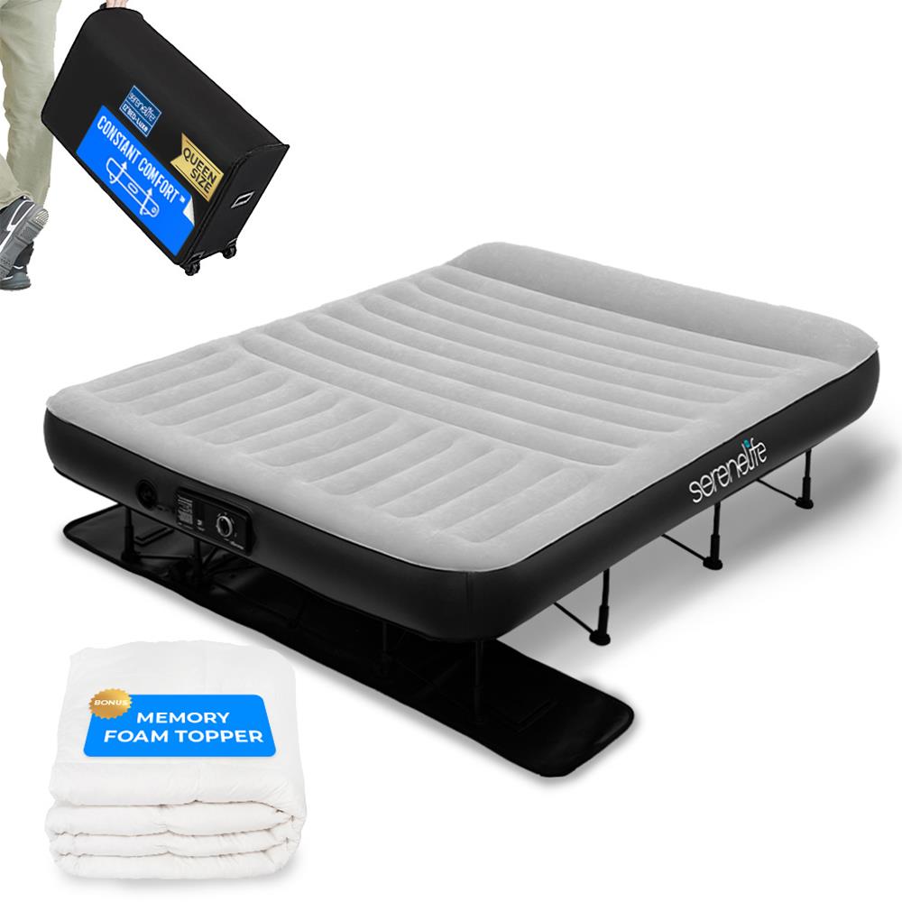 Ez Bed - Lux Series Air Mattress With Frame, Internal Pillow, And Memory Foam Cover (Queen)