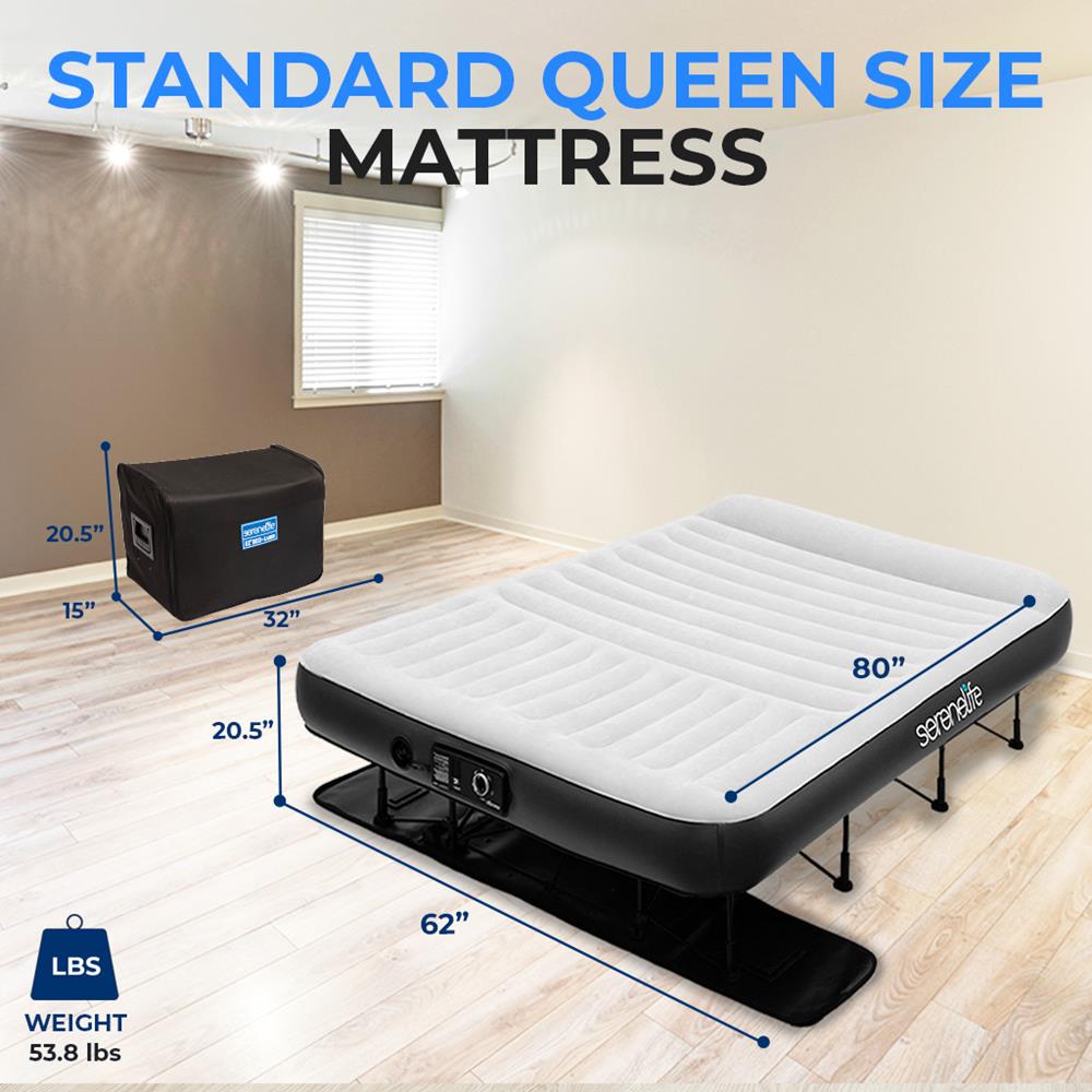 Ez Bed - Lux Series Air Mattress With Frame, Internal Pillow, And Memory Foam Cover (Queen)