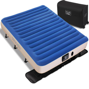 Premium Raised Airbed With Frame And Built-In Power Inflating Pump (Queen)