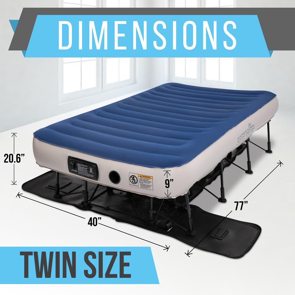 Premium Raised Airbed With Frame And Built-In Power Inflating Pump (Twin)