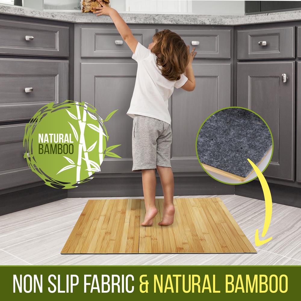 Bamboo Floor Rug Bath Mat - Waterproof Bathroom Shower Mat Carpet