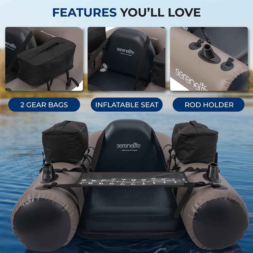 Inflatable Fishing Float Tube - Stable PVC Design, 220 lbs Capacity