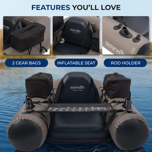 Inflatable Fishing Float Tube - Stable PVC Design, 220 lbs Capacity