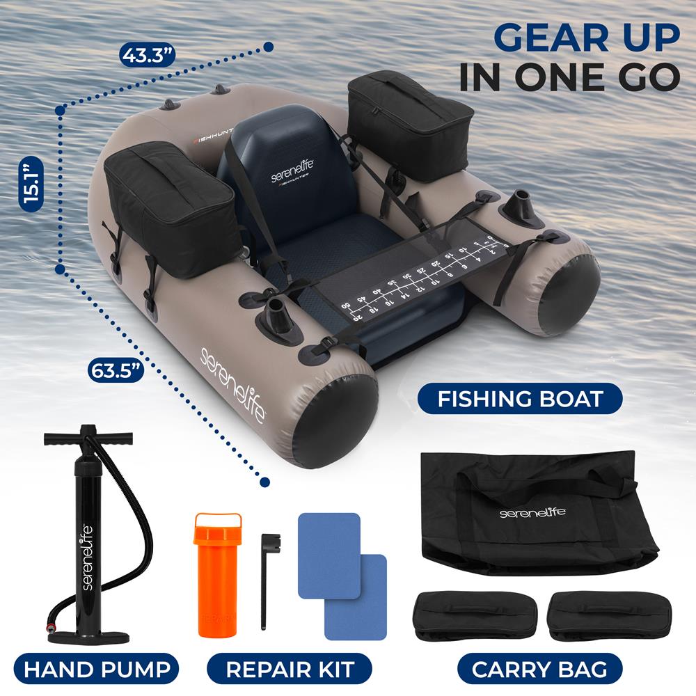Inflatable Fishing Float Tube - Stable PVC Design, 220 lbs Capacity