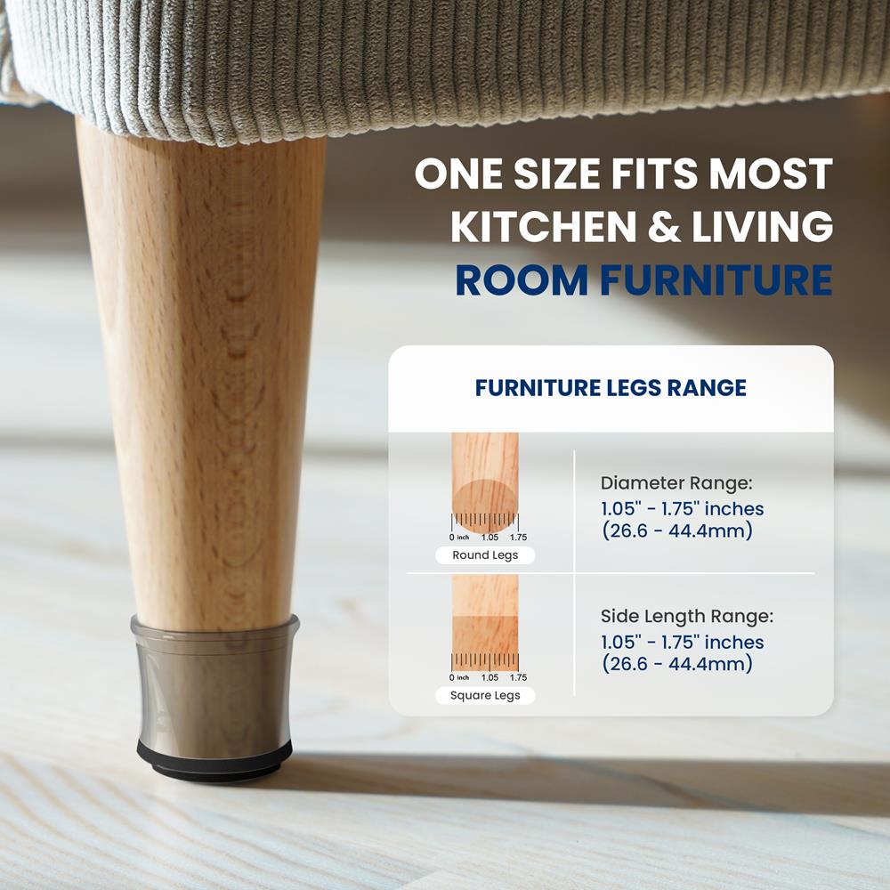 SereneLife Chair Leg Floor Protectors - Thumbnail 2