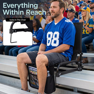 Serenelife Stadium Chair With Backrest –Compact, Foldable, Lightweight & Durable For Outdoor Events And Sports Games  (Black)