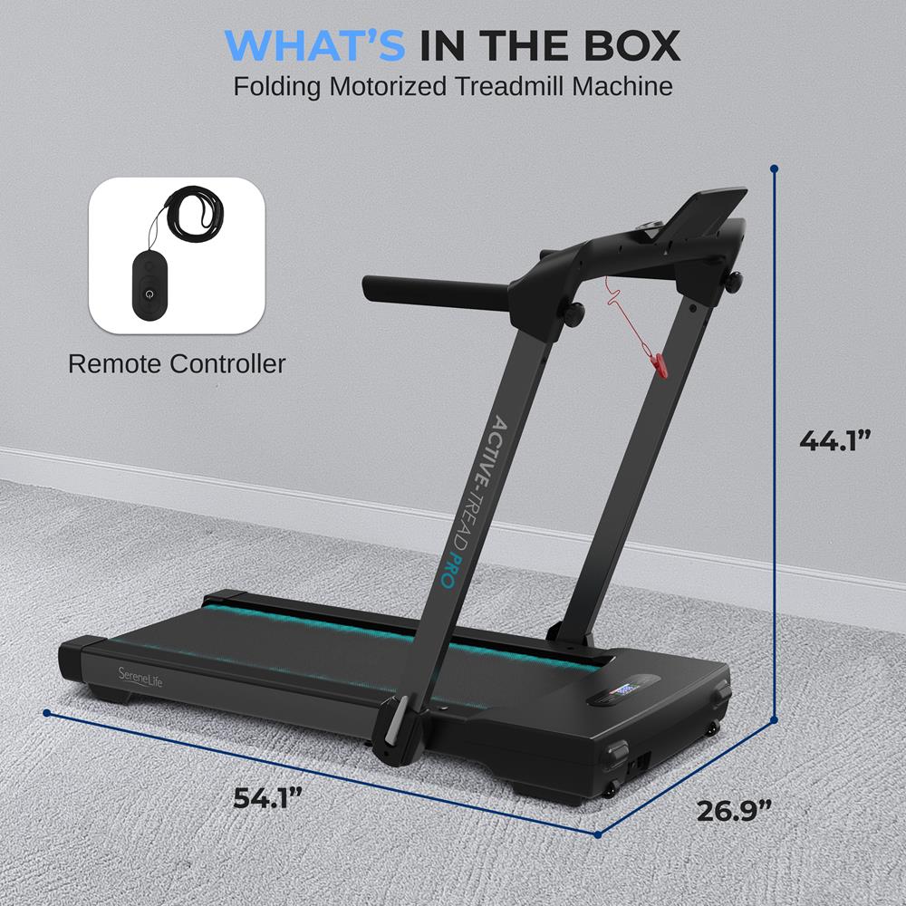 Folding Motorized Treadmill Machine - Electric Digital Low-Speed Fitness With Smart Speed Control