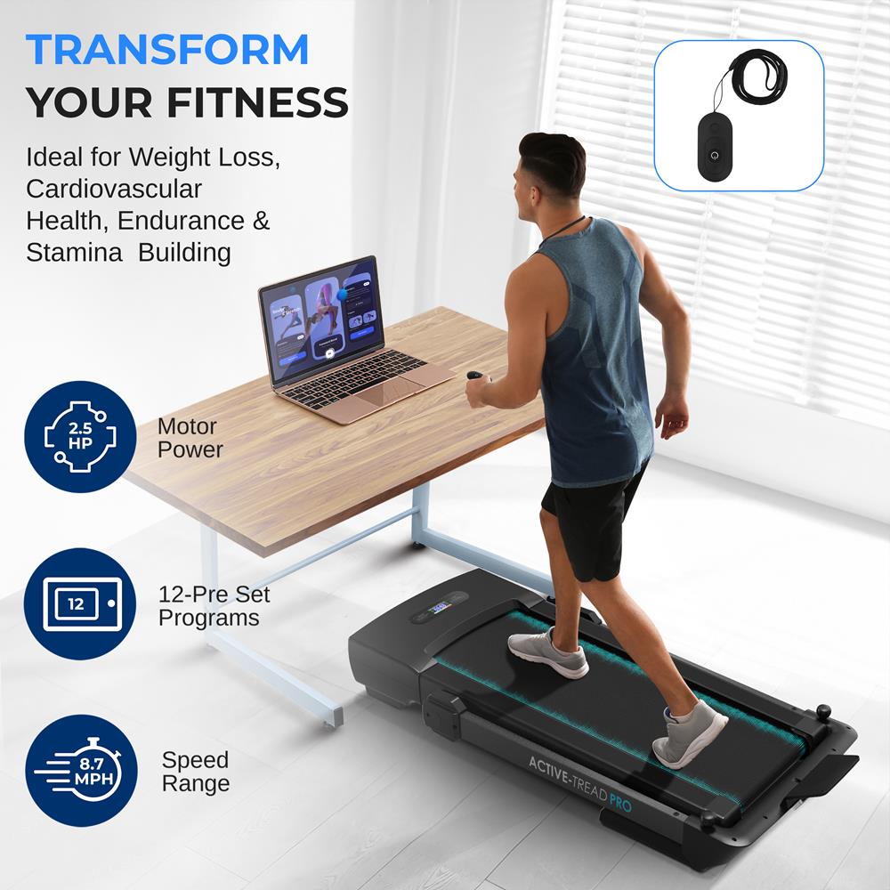 Folding Motorized Treadmill Machine - Electric Digital Low-Speed Fitness With Smart Speed Control