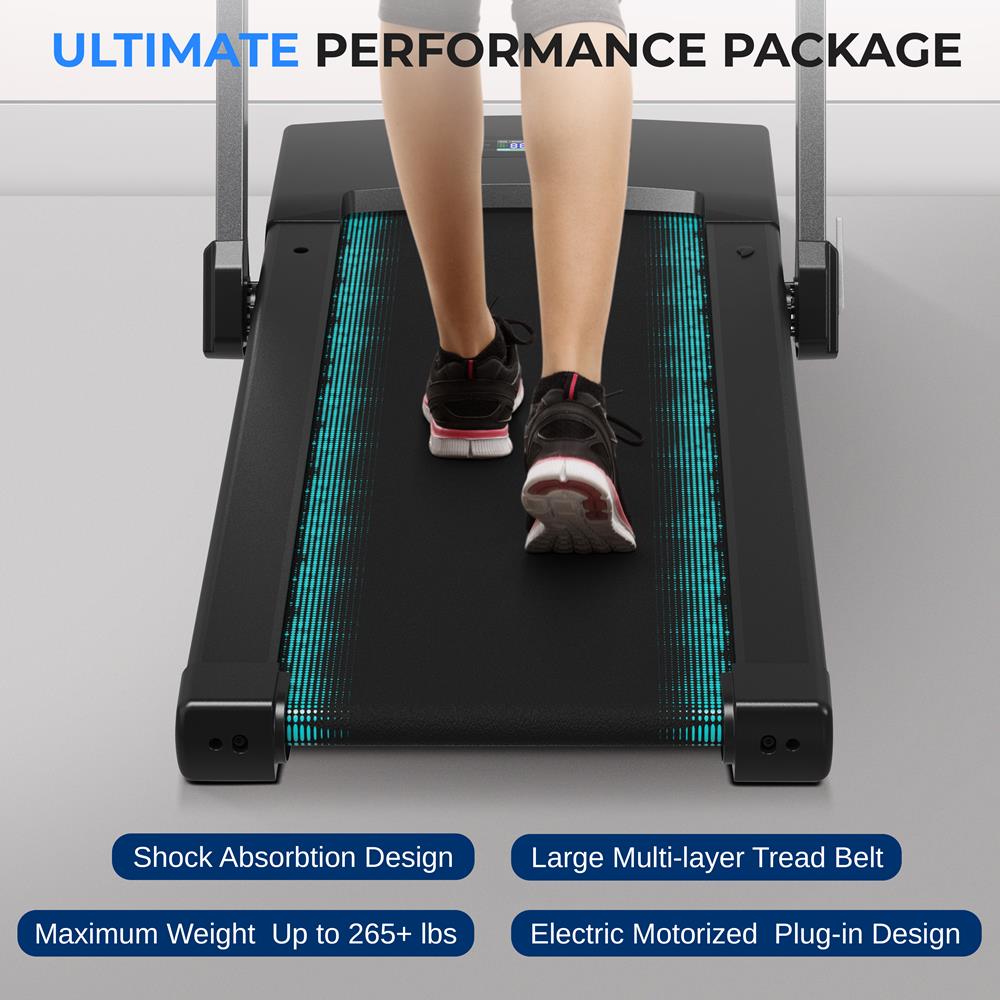 Folding Motorized Treadmill Machine - Electric Digital Low-Speed Fitness With Smart Speed Control