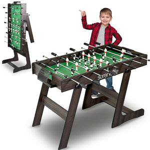 48'' Competition Sized Foldable Foosball Table - Arcade Table Soccer For Home & Game Room With 2 Balls