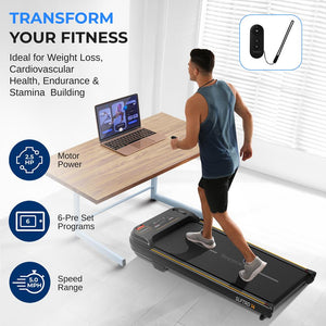 Walking Pad Treadmill, Shock Absorption, 2.5HP, Remote Control