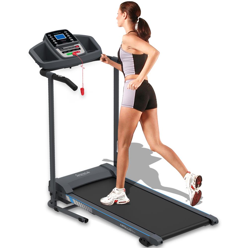 Electric Folding Treadmill, Bluetooth Sync, Manual Incline, Compact Design