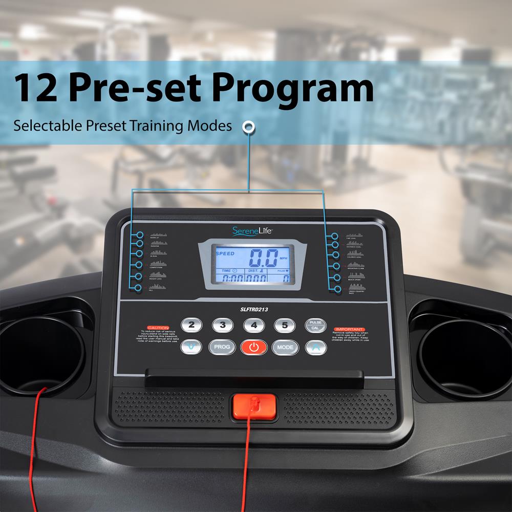 Folding Treadmill Electric Motorized Running Machine - 12 Pre-Set Program,Digital Smart Treadmill With 4 Selectable Incline Levels