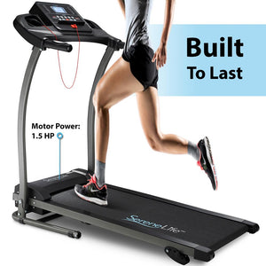 Folding Treadmill Electric Motorized Running Machine - 12 Pre-Set Program,Digital Smart Treadmill With 4 Selectable Incline Levels