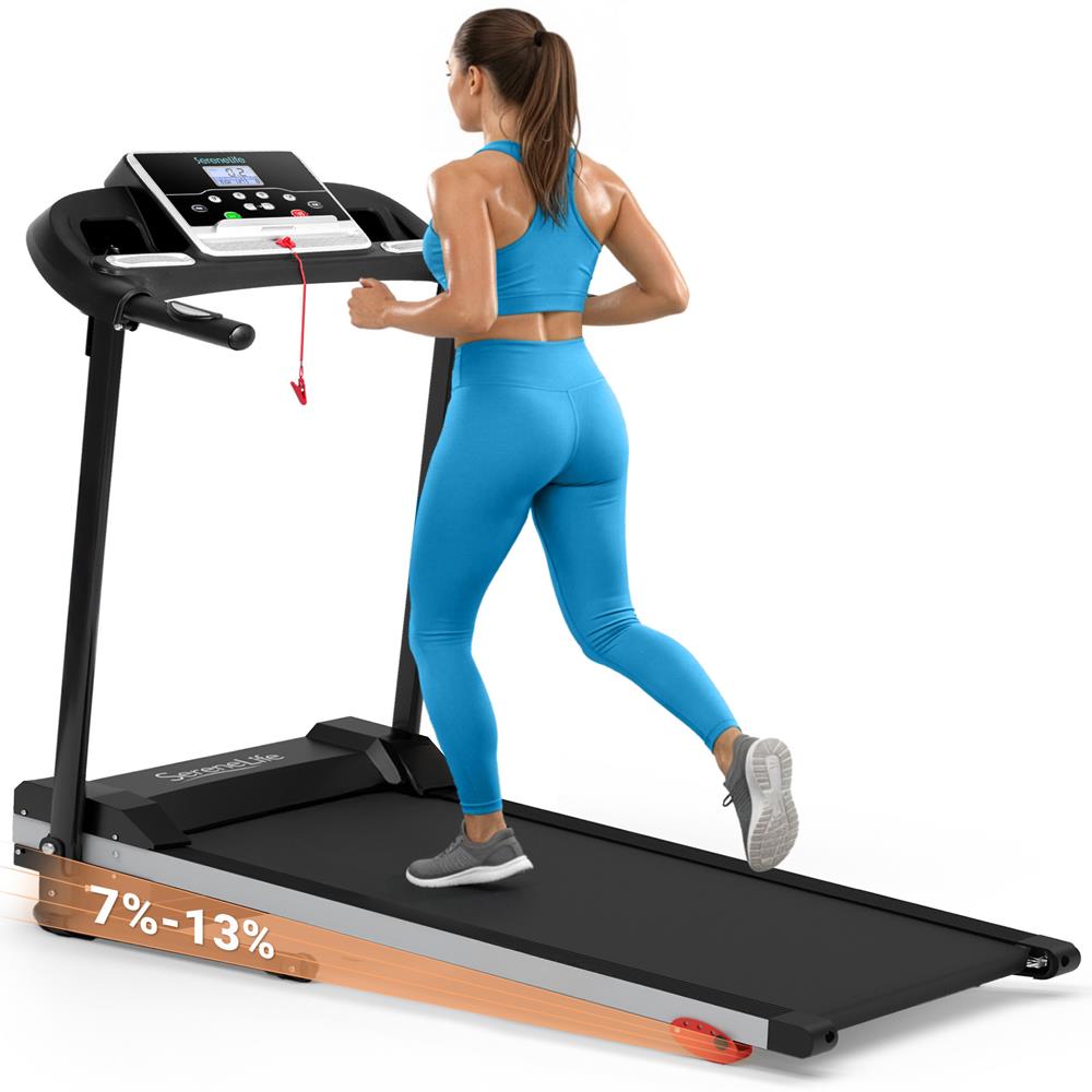 Folding Treadmill for Home Fitness, 6 MPH, 1HP Motor, 12 Programs, Bluetooth