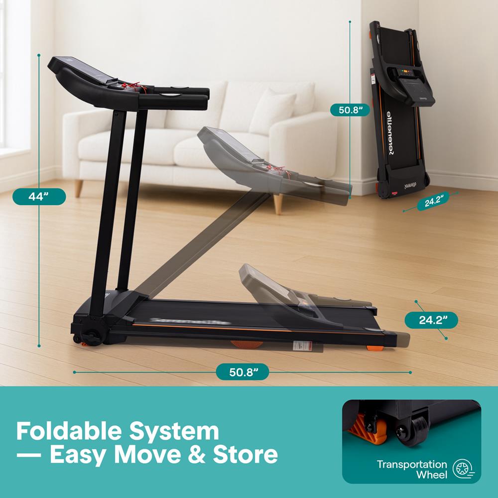 Serenelife Foldable Smart Digital Treadmill With 5 Led Display