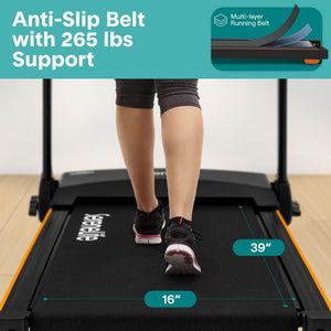 Serenelife Foldable Smart Digital Treadmill With 5 Led Display Windows, Bluetooth Music Connectivity, Advanced App Integration, High-Performance Cushioning System, And 2-Level Manual Incline For Optimal Workouts - Powered By 2.5Hp Motor