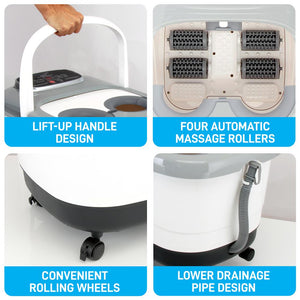 Hydrotherapy Heated Foot Massager - Therapeutic Foot Massage Spa Bath With Heat & Feet Rollers