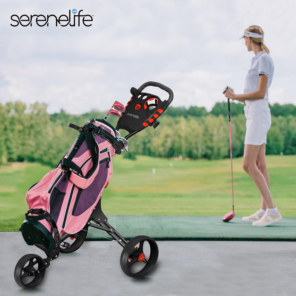 Serene life foldable 3-wheel golf push hot cart