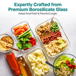 24-Piece Glass Storage Set, Leak-Proof, High Borosilicate, Blue