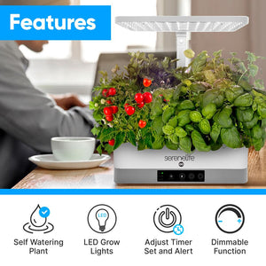 Smart Indoor Garden - Indoor Herb Garden With Led Grow Lights Panel (Black)