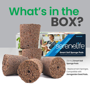 Smart Soil Sponge Pods - Replacement Sponges, Compatible With Aerogarden Seed Pods (10 Pcs.)