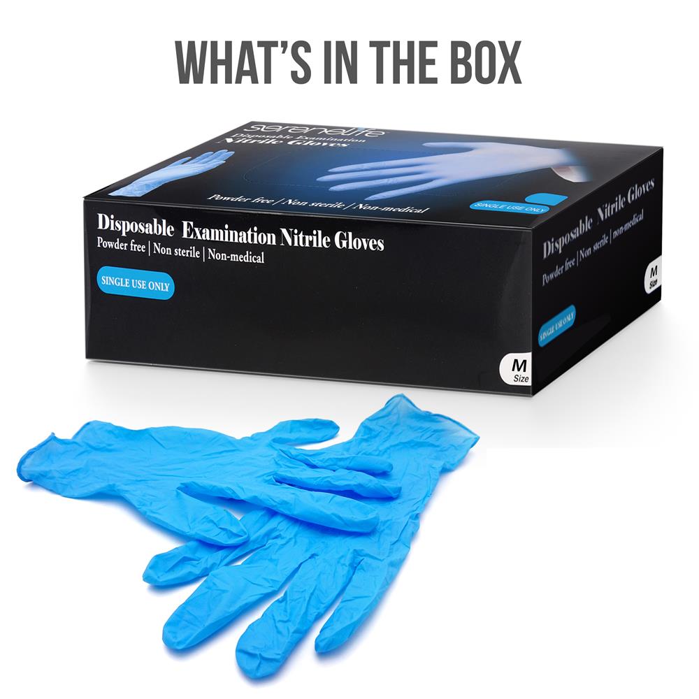 100 Pcs. Soft Industrial Gloves - Nitrile And Vinyl Gloves Powder Free Disposable Gloves (Medium Size)