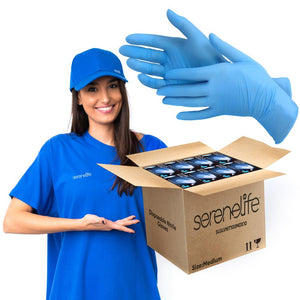 100 Pcs. Soft Industrial Gloves - Nitrile And Vinyl Gloves Powder Free Disposable Gloves (Medium Size)