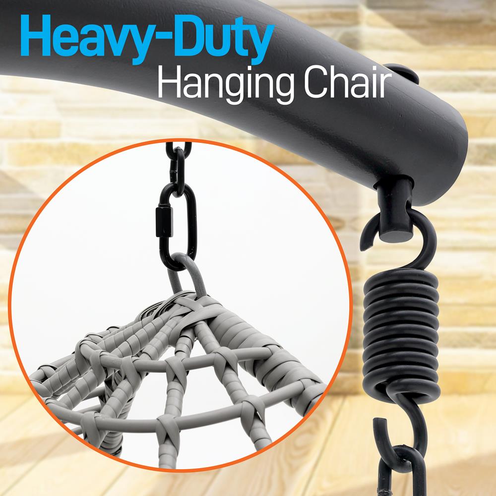SereneLife Hanging Egg Chair - Thumbnail 4