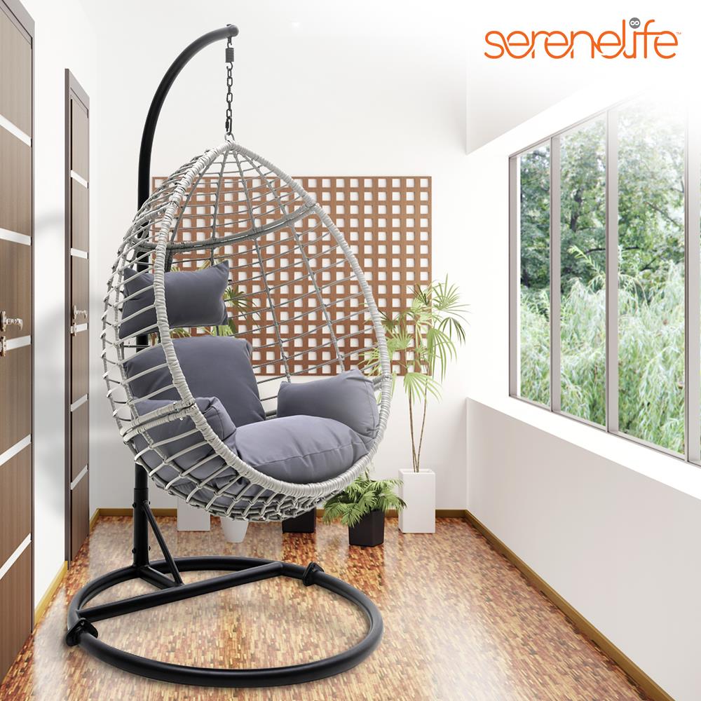 SereneLife Hanging Egg Chair - Thumbnail 3