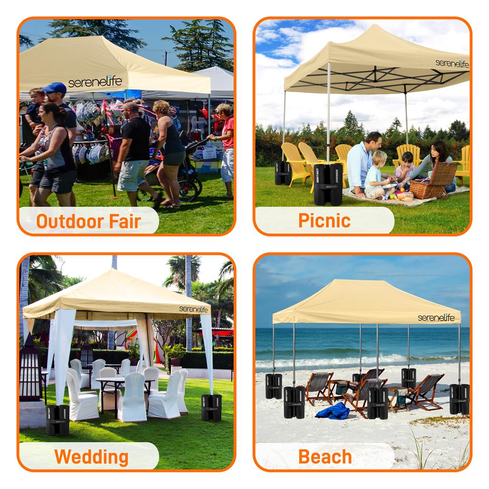 Pop Up Canopy Tent 10x20 - Waterproof, UV Blocker, Khaki