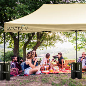 Pop Up Canopy Tent 10x20 - Waterproof, UV Blocker, Khaki