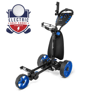 3-Wheel Electric Golf Cart - Foldable And Rechargeable Aluminum Frame T Zendo Electric Trolley, Includes Umbrella Holder And Storage Compartment