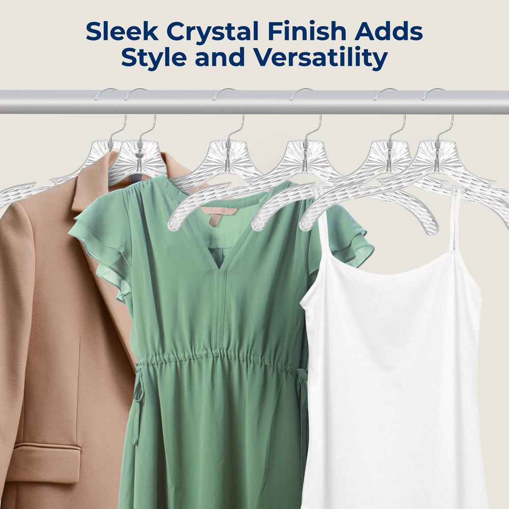 100-Pack Non-Slip Space-Saving Clear Plastic Hangers with Swivel Hook