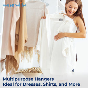50-Pack White Plastic Hangers - Space-Saving, Durable, Non-Snag Design